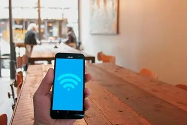 Señal de Wifi en una cafetería